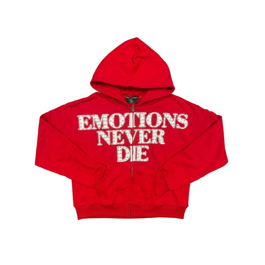 MIXED EMOTION “END” RED HOODIE
