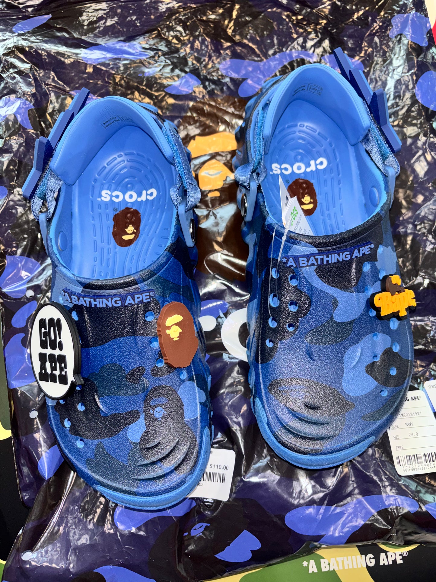 BAPE CROCS “BLUE”
